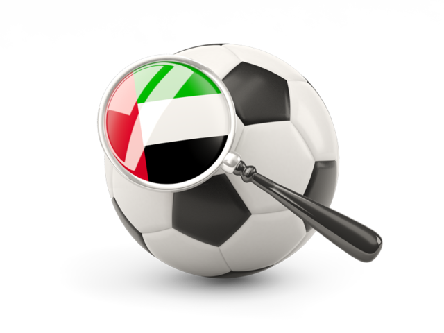 Football with magnified flag. Download flag icon of United Arab Emirates at PNG format