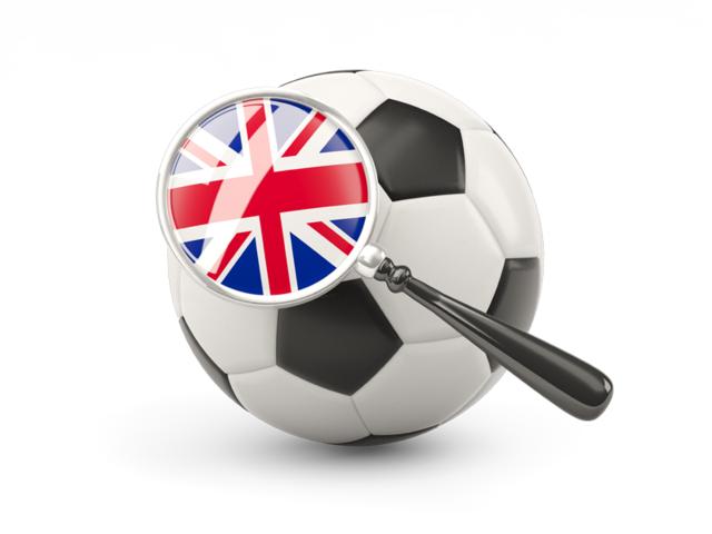 Football with magnified flag. Download flag icon of United Kingdom at PNG format