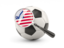 United States of America. Football with magnified flag. Download icon.