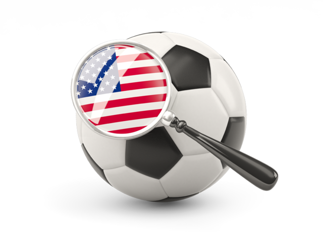 Football with magnified flag. Download flag icon of United States of America at PNG format