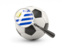 Uruguay. Football with magnified flag. Download icon.