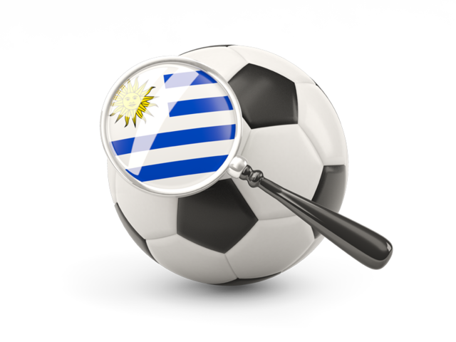 Football with magnified flag. Download flag icon of Uruguay at PNG format