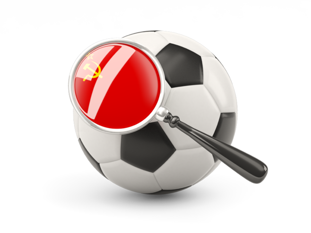 Football with magnified flag. Download flag icon of Soviet Union at PNG format