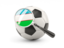 Uzbekistan. Football with magnified flag. Download icon.