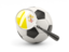 Vatican City. Football with magnified flag. Download icon.