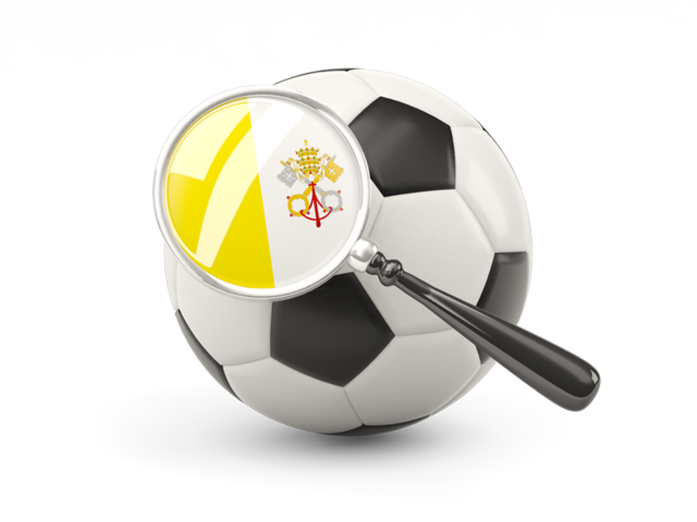 Football with magnified flag. Download flag icon of Vatican City at PNG format