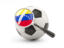 Venezuela. Football with magnified flag. Download icon.