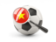 Vietnam. Football with magnified flag. Download icon.