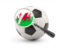 Wales. Football with magnified flag. Download icon.