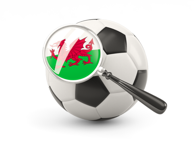 Football with magnified flag. Download flag icon of Wales at PNG format