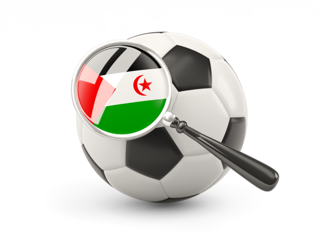 Football with magnified flag. Download flag icon of Western Sahara at PNG format