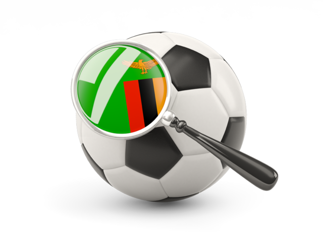 Football with magnified flag. Download flag icon of Zambia at PNG format