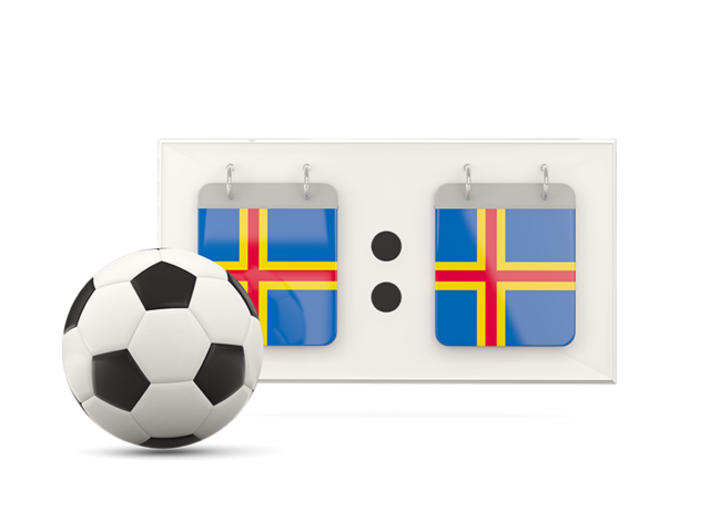 Football with scoreboard. Download flag icon of Aland Islands at PNG format