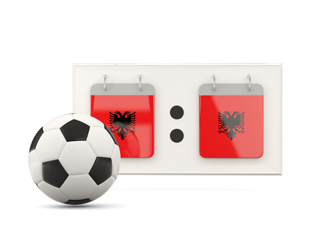 Football with scoreboard. Download flag icon of Albania at PNG format