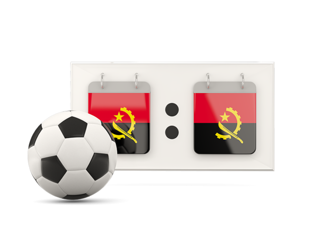 Football with scoreboard. Download flag icon of Angola at PNG format