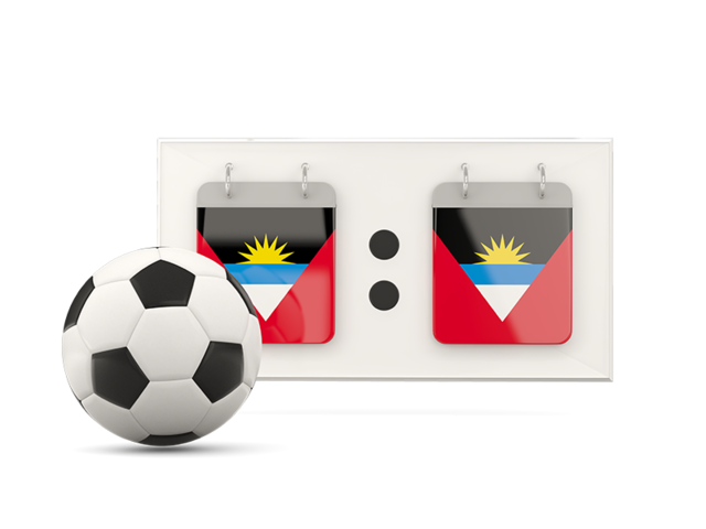 Football with scoreboard. Download flag icon of Antigua and Barbuda at PNG format