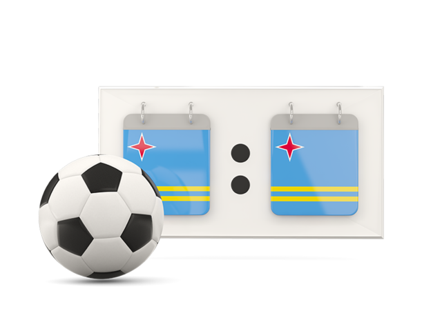 Football with scoreboard. Download flag icon of Aruba at PNG format