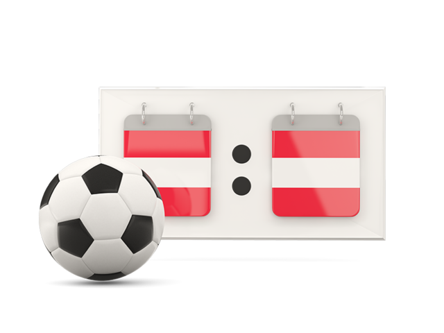 Football with scoreboard. Download flag icon of Austria at PNG format