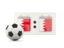 Bahrain. Football with scoreboard. Download icon.