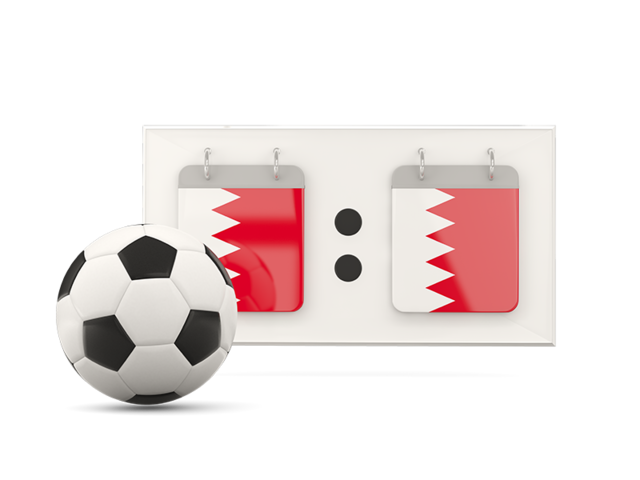Football with scoreboard. Download flag icon of Bahrain at PNG format
