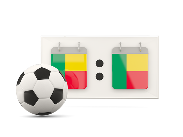 Football with scoreboard. Download flag icon of Benin at PNG format