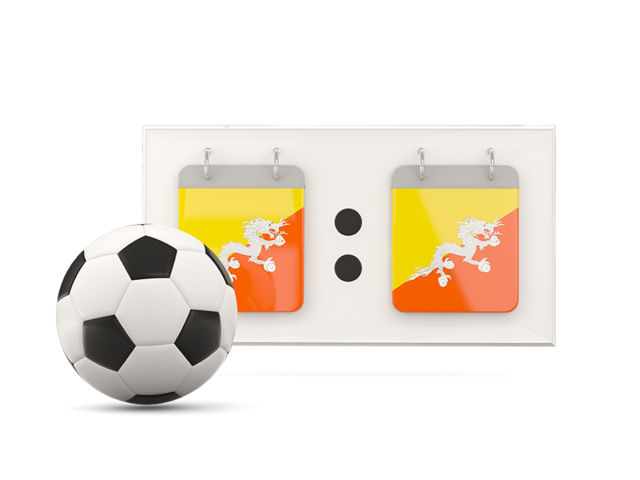 Football with scoreboard. Download flag icon of Bhutan at PNG format
