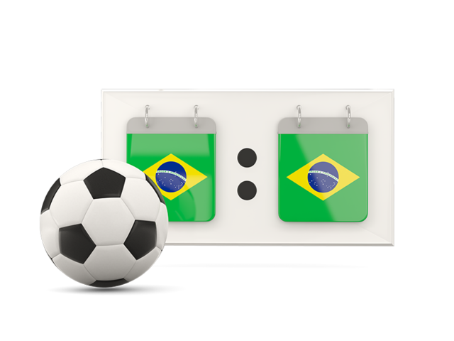 Football with scoreboard. Download flag icon of Brazil at PNG format