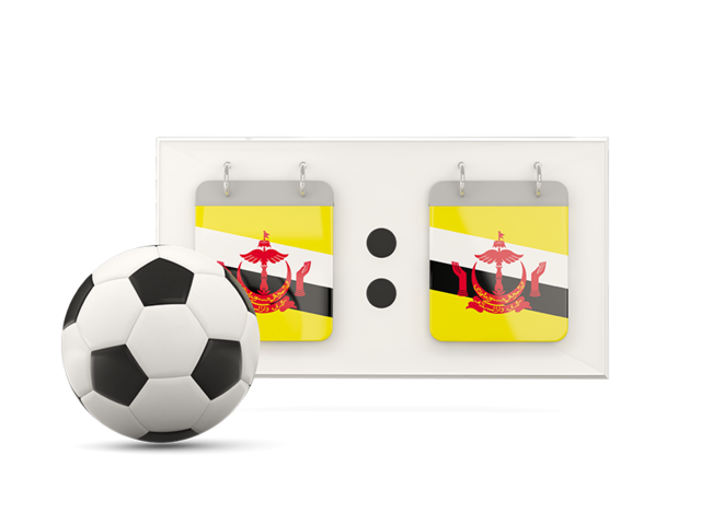 Football with scoreboard. Download flag icon of Brunei at PNG format