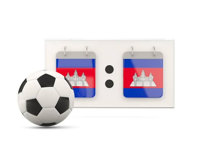 Football with scoreboard. Download flag icon of Cambodia at PNG format