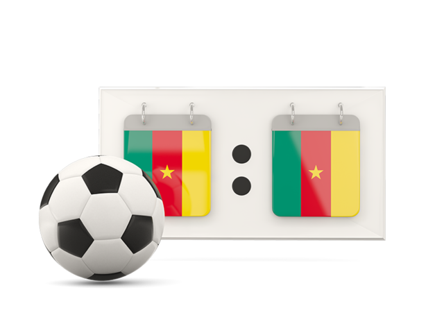 Football with scoreboard. Download flag icon of Cameroon at PNG format