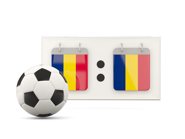 Football with scoreboard. Download flag icon of Chad at PNG format
