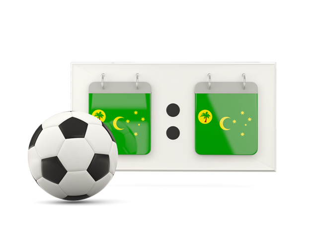 Football with scoreboard. Download flag icon of Cocos Islands at PNG format