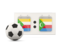 Comoros. Football with scoreboard. Download icon.