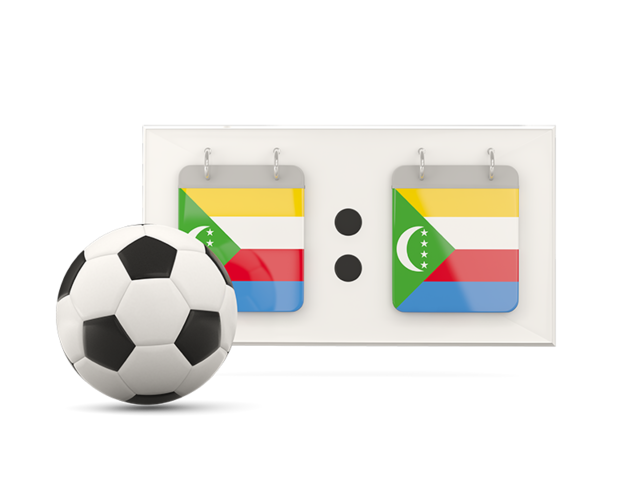 Football with scoreboard. Download flag icon of Comoros at PNG format