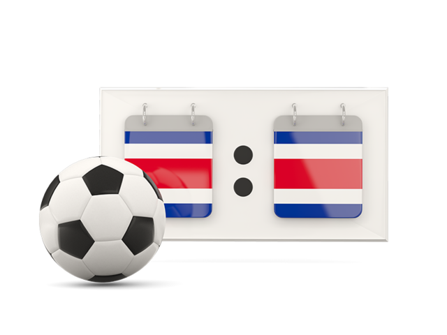 Football with scoreboard. Download flag icon of Costa Rica at PNG format