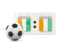 Cote d'Ivoire. Football with scoreboard. Download icon.