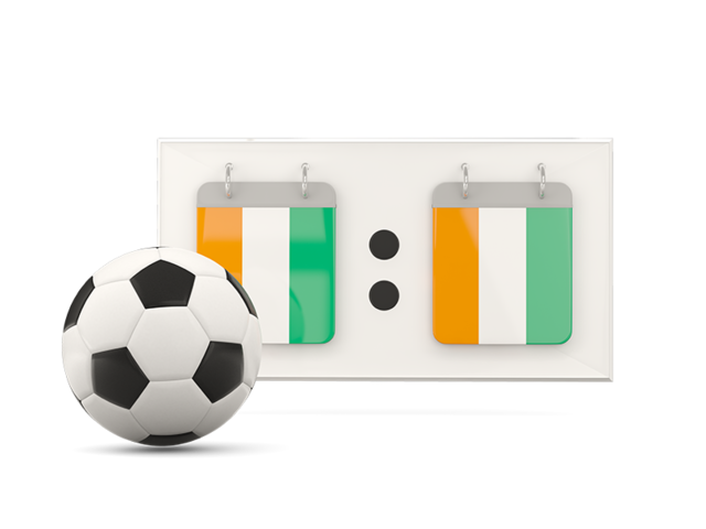 Football with scoreboard. Download flag icon of Cote d'Ivoire at PNG format