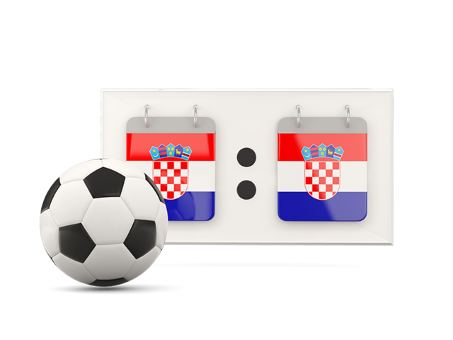 Футбольный мяч со счетом. Скачать флаг. Хорватия