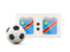 Democratic Republic of the Congo. Football with scoreboard. Download icon.