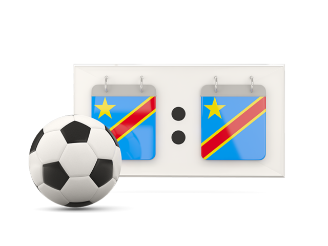 Футбольный мяч со счетом. Скачать флаг. Демократическая Республика Конго