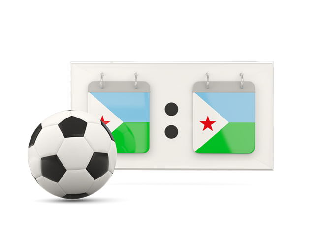 Football with scoreboard. Download flag icon of Djibouti at PNG format