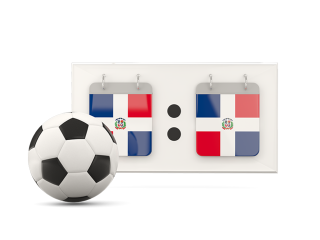 Football with scoreboard. Download flag icon of Dominican Republic at PNG format