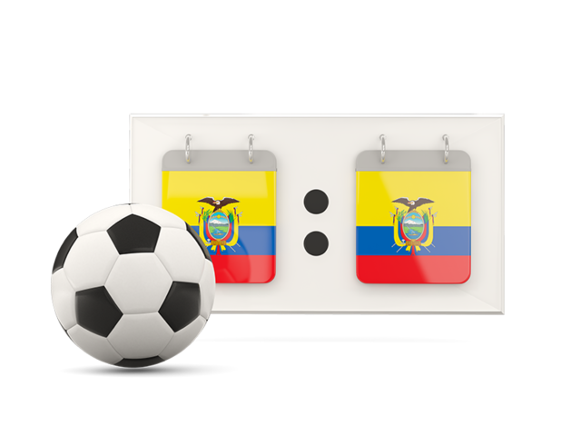 Football with scoreboard. Download flag icon of Ecuador at PNG format