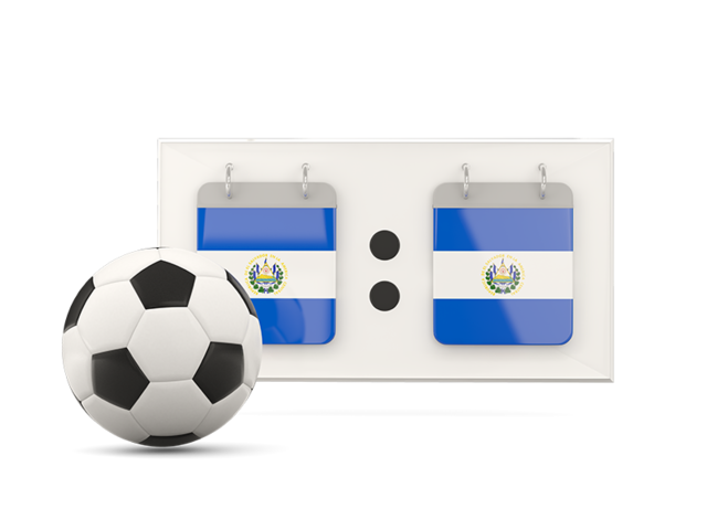 Football with scoreboard. Download flag icon of El Salvador at PNG format