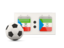 Equatorial Guinea. Football with scoreboard. Download icon.