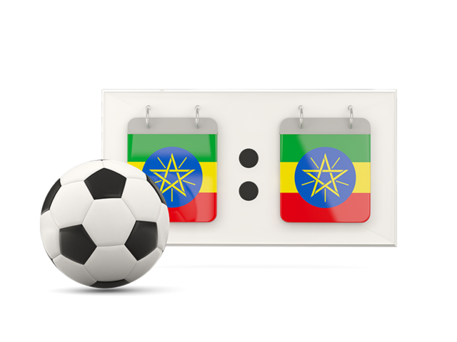 Football with scoreboard. Download flag icon of Ethiopia at PNG format