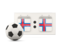 Faroe Islands. Football with scoreboard. Download icon.