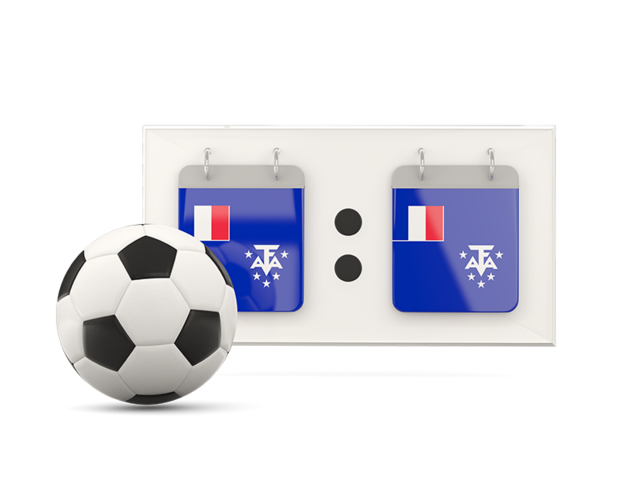 Football with scoreboard. Download flag icon of French Southern and Antarctic Lands at PNG format