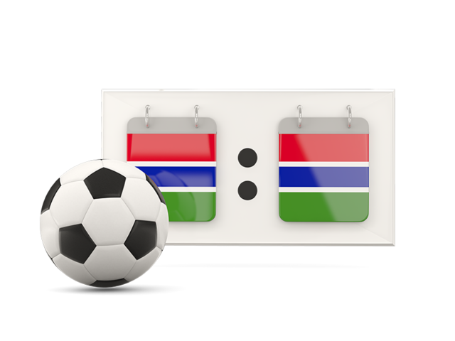 Football with scoreboard. Download flag icon of Gambia at PNG format