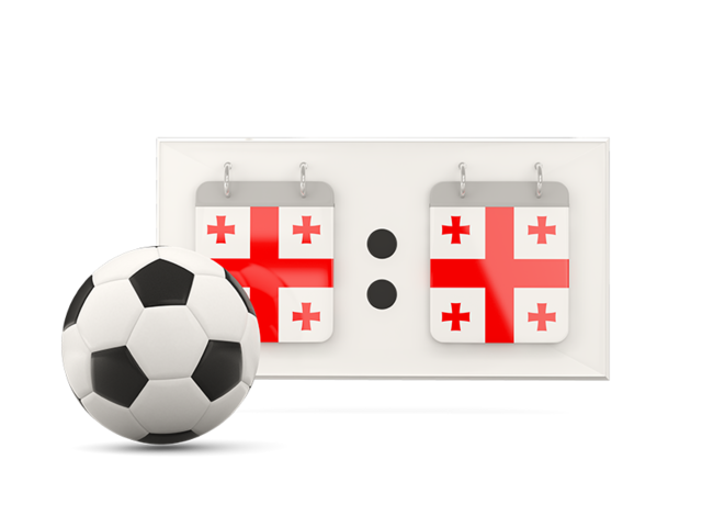 Football with scoreboard. Download flag icon of Georgia at PNG format